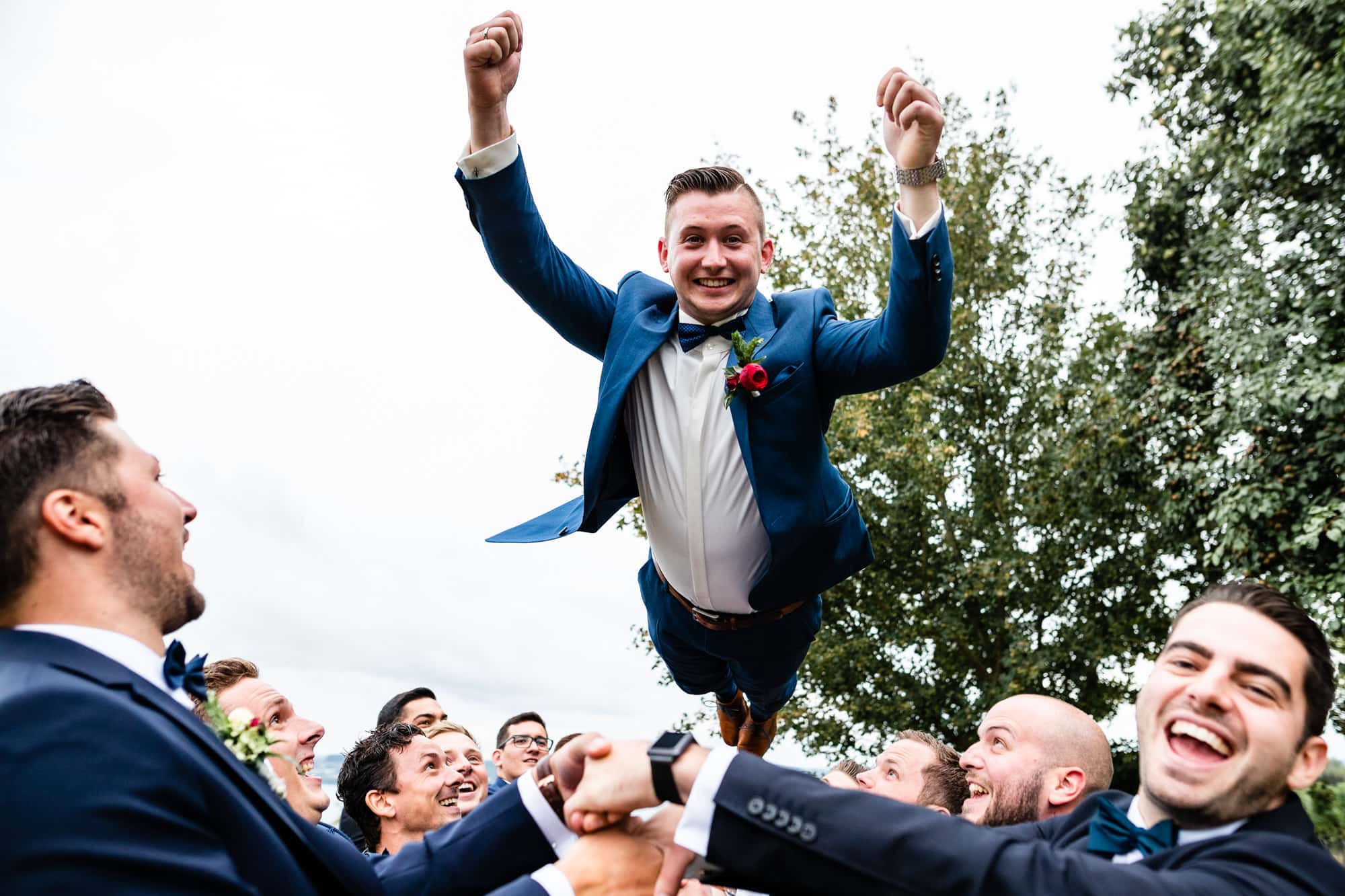 Gruppenbild Hochzeit mit den Jungs