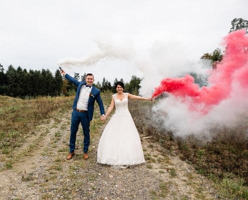 hochzeit smoke bombs