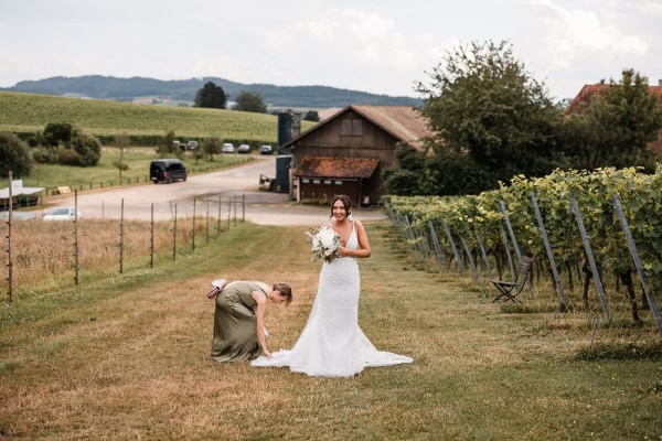 Braut im Weinberg beim Birnauer Oberhof