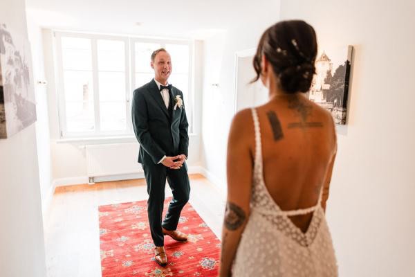 First Look beim Getting Ready im BadHotel Überlingen